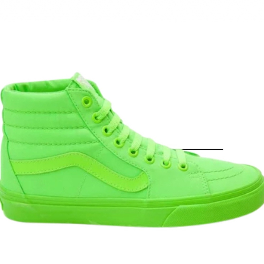 VANS SK8-Hi Neon Green High Top, size: Men 6, Women 7.5